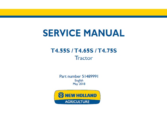 New Holland T4.55S, T4.65S, T4.75S Tractors Service Repair Manual