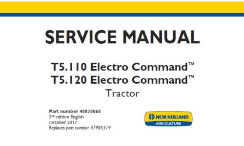 New Holland T5.110 Electro Command, T5.120 Electro Command Tractor Service Repair Manual (NA)