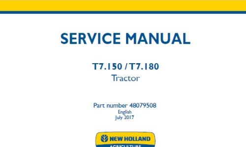 New Holland T7.150 , T7.180 Tractor Service Repair Manual