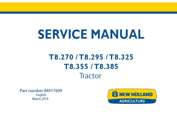 New Holland T8.270, T8.295, T8.325, T8.355, T8.385