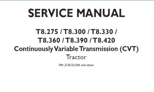 New Holland T8.275, T8.300, T8.330, T8.360, T8.390, T8.420 (CVT)