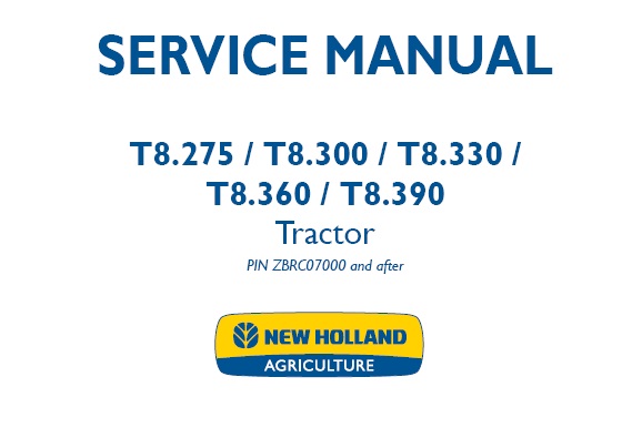 New Holland T8.275, T8.300, T8.330, T8.360, T8.390