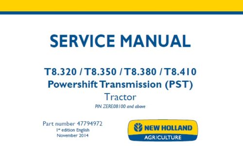New Holland T8.320, T8.350, T8.380, T8.410 Powershift