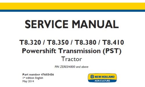 New Holland T8.320, T8.350, T8.380, T8.410 Powershift