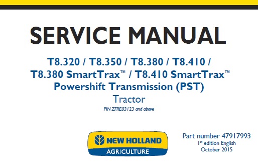 New Holland T8.320 T8.350 T8.380 T8.410 T8.380