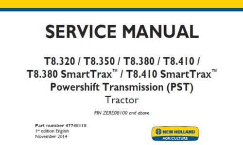 New Holland T8.320 T8.350 T8.380 T8.410 T8.380 SmartTrax T8.410