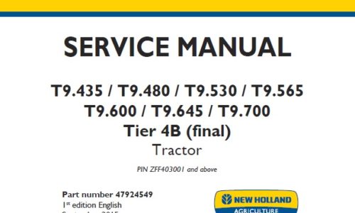 New Holland T9.435 , T9.480 , T9.530 , T9.565 , T9.600 , T9.645 , T9.700