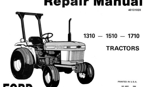 This service manual is for Ford New Holland 1310, 1510, 1710 Tractors.