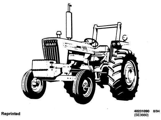 Ford New Holland 2600, 3600, 4100, 4600, 5600, 6600, 6700, 7600, 7700 Tractors