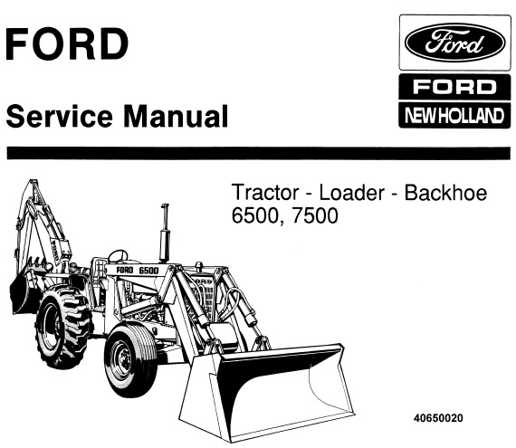 Ford New Holland 6500, 7500 Tractor Loader Backhoe