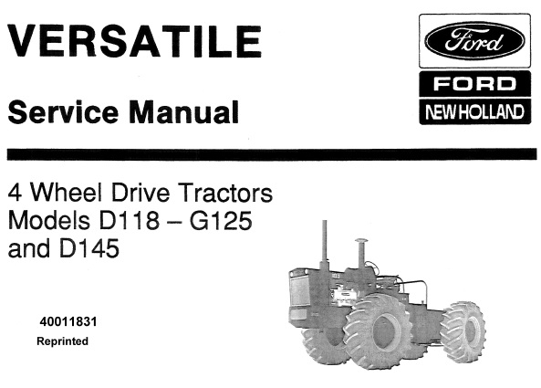 Ford New Holland D118 - G125 and D145 (4 Wheel Drive) Tractors