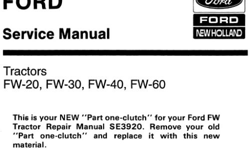 Ford New Holland FW-20, FW-30, FW-40, FW-60 Tractors