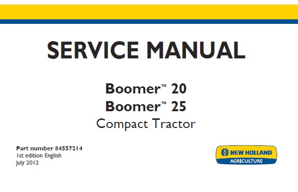New Holland Boomer 20, Boomer 25 Compact Tractor