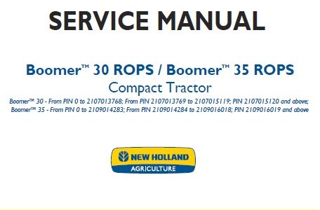 New Holland Boomer 30 ROPS , Boomer 35 ROPS Compact Tractor
