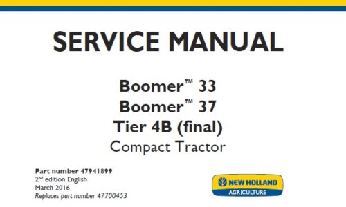 New Holland Boomer 33 , Boomer 37 Tier 4B (final) Tractor