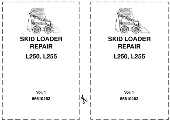 This service manual is for New Holland L250, L255 Skid Steer Loader