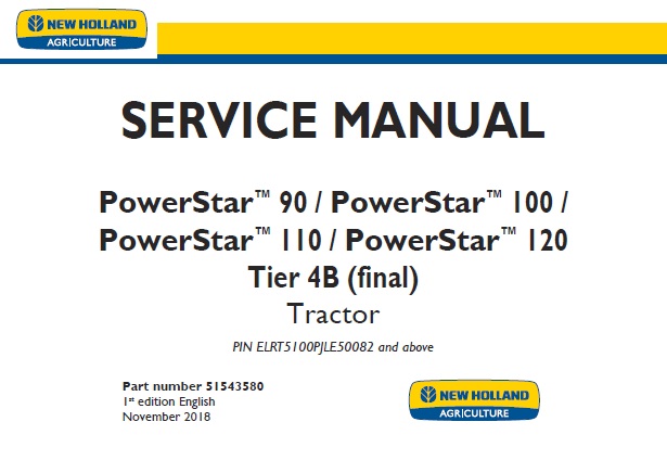 New Holland PowerStar 90, 100, 110, 120 Tier 4B (final