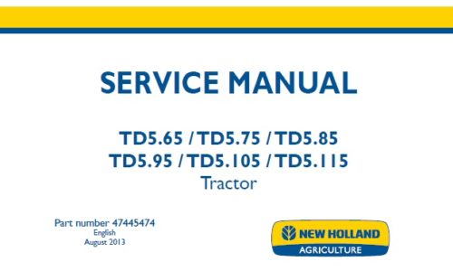 New Holland TD5.65, TD5.75, TD5.85, TD5.95, TD5.105, TD5.115 Tractor.