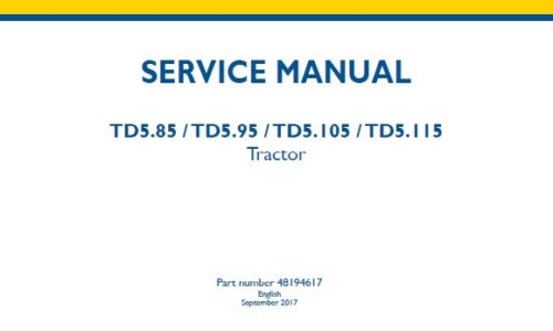 New Holland TD5.85, TD5.95, TD5.105, TD5.115 Tractor