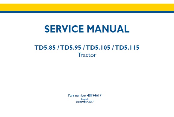 New Holland TD5.85, TD5.95, TD5.105, TD5.115 Tractor