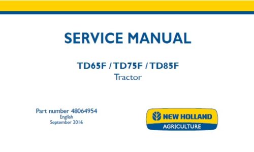 New Holland TD65F , TD75F , TD85F Tractor