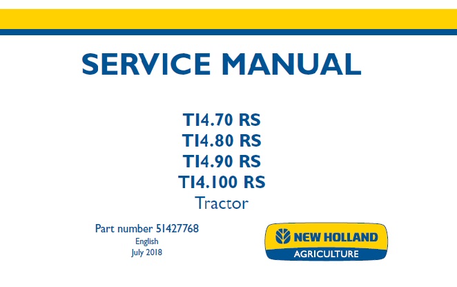 New Holland TI4.70 RS , TI4.80 RS , TI4.90 RS , TI4.100 RS