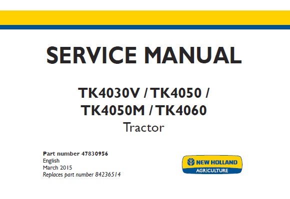 New Holland TK4030V, TK4050, TK4050M, TK4060 Tractor