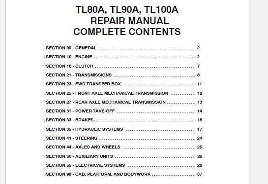 New Holland TL80A, TL90A, TL100A Tractor