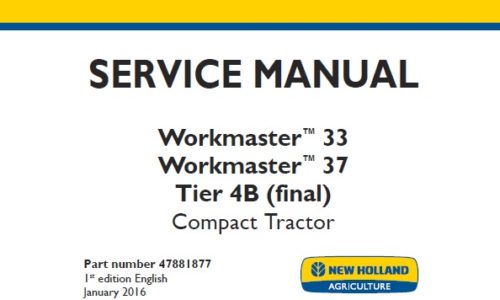 New Holland Workmaster 33 , Workmaster 37 Tier 4B (final)