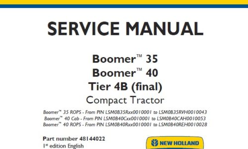 New Holland Workmaster 35, 40 Tier 4B (final) Compact