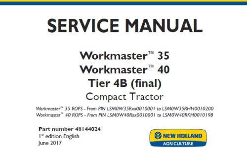 New Holland Workmaster 35, Workmaster 40 Tier 4B (final)