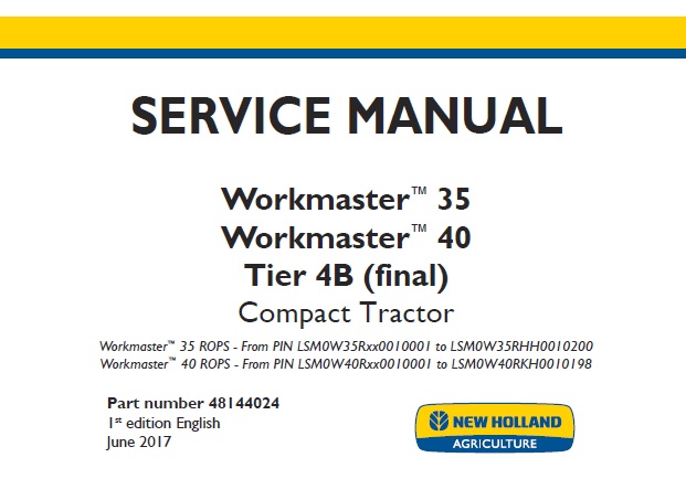 New Holland Workmaster 35, Workmaster 40 Tier 4B (final)