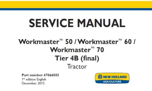New Holland Workmaster 50, 60 , 70 Tier 4B (final) Tractor.