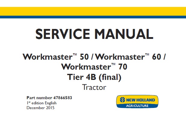 New Holland Workmaster 50, 60 , 70 Tier 4B (final) Tractor.