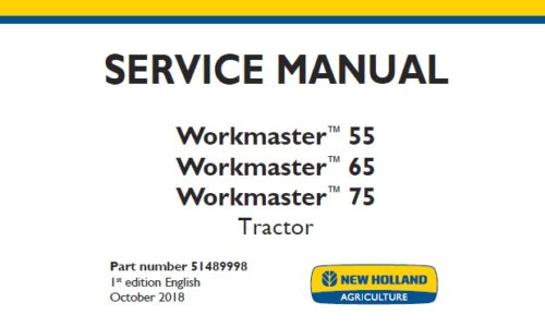 This service manual is for New Holland Workmaster 55, 65, 75 Tractor