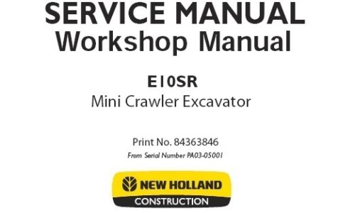 New Holland E10SR Mini Crawler Excavator