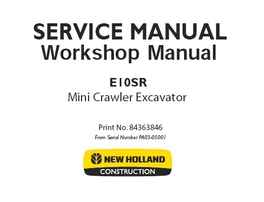 New Holland E10SR Mini Crawler Excavator
