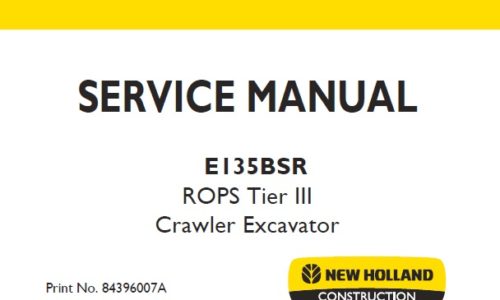New Holland E135BSR ROPS Tier III Crawler Excavator