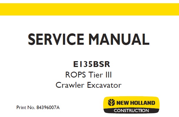 New Holland E135BSR ROPS Tier III Crawler Excavator