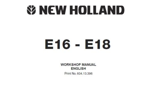 New Holland E16, E18 Mini Crawler Excavator