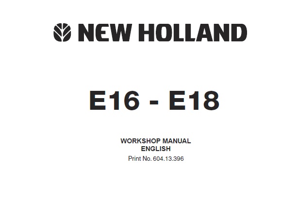 New Holland E16, E18 Mini Crawler Excavator