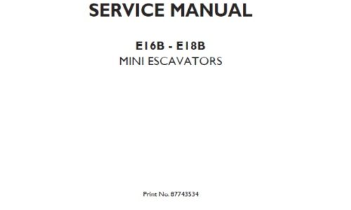 New Holland E16B, E18B Mini Crawler Excavator