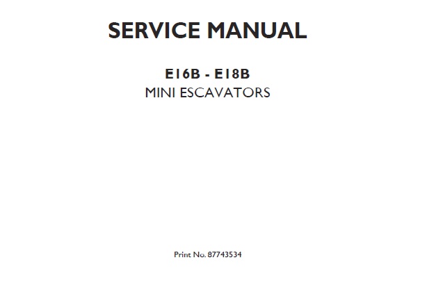 New Holland E16B, E18B Mini Crawler Excavator