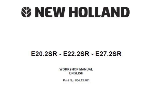New Holland E20.2SR, E22.2SR, E27.2SR