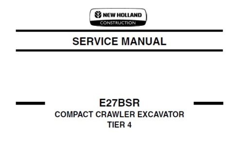 New Holland E27BSR Compact Crawler Excavator