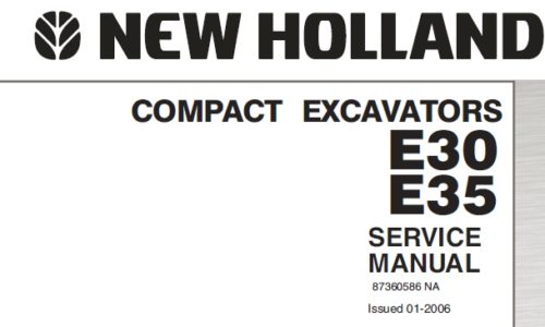 New Holland E30, E35 Compact Excavators
