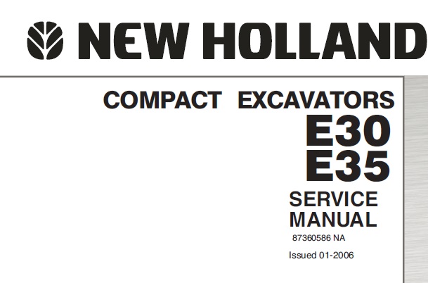 New Holland E30, E35 Compact Excavators