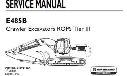 New Holland E485B ROPS Tier III Crawler Excavator