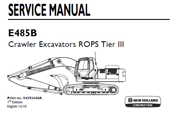 New Holland E485B ROPS Tier III Crawler Excavator