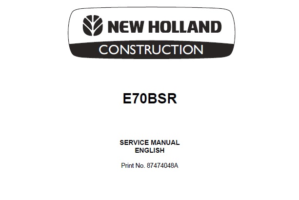 New Holland E70BSR Mini Excavator